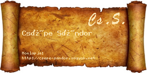 Csépe Sándor névjegykártya