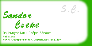sandor csepe business card